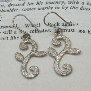 Sterling silver Etched Scroll Earrings